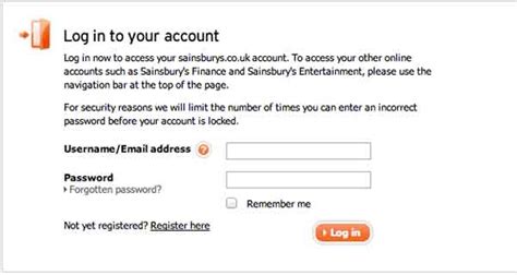 sainsburys log in